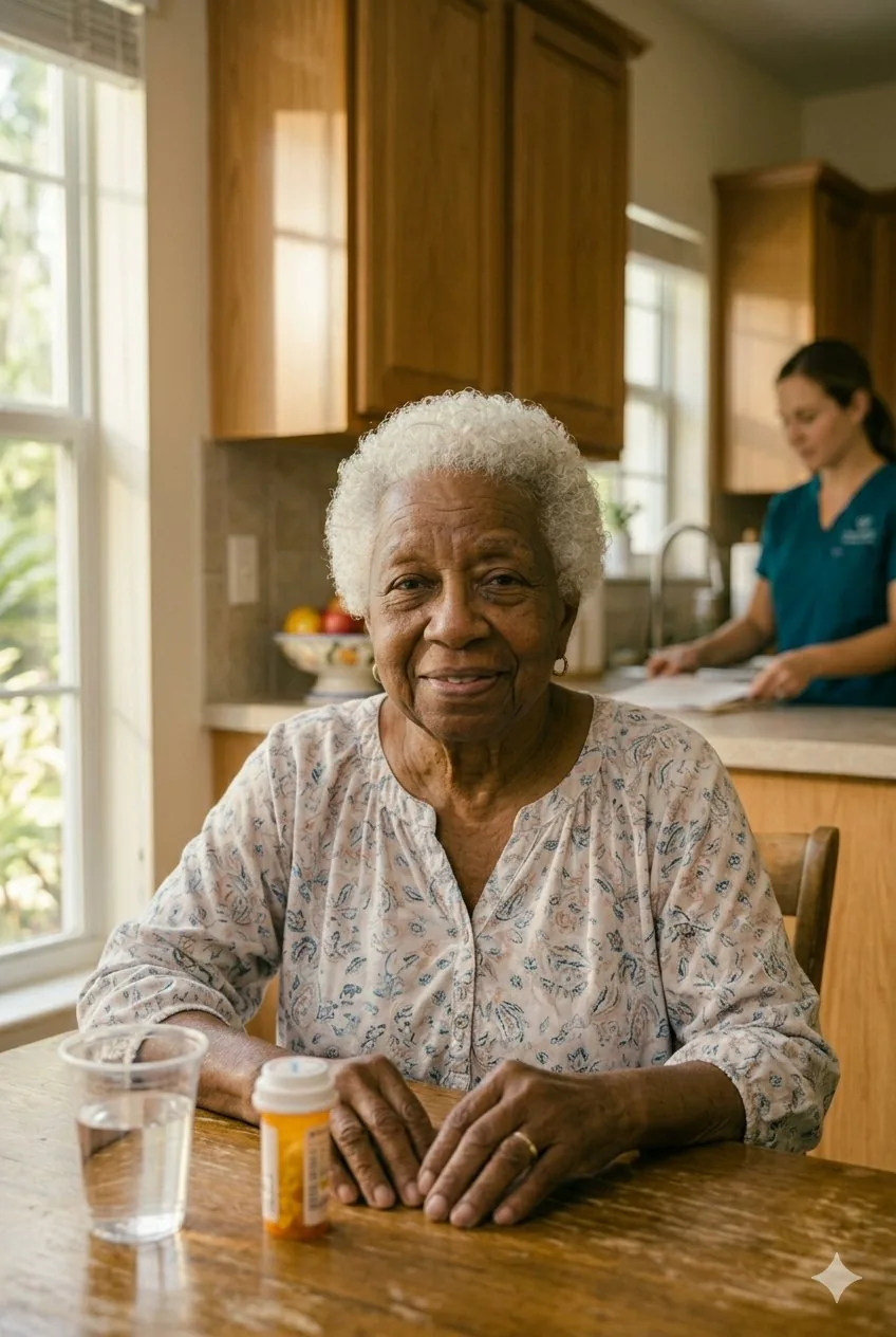 Senior woman receiving compassionate dementia care at home in Gainesville, FL